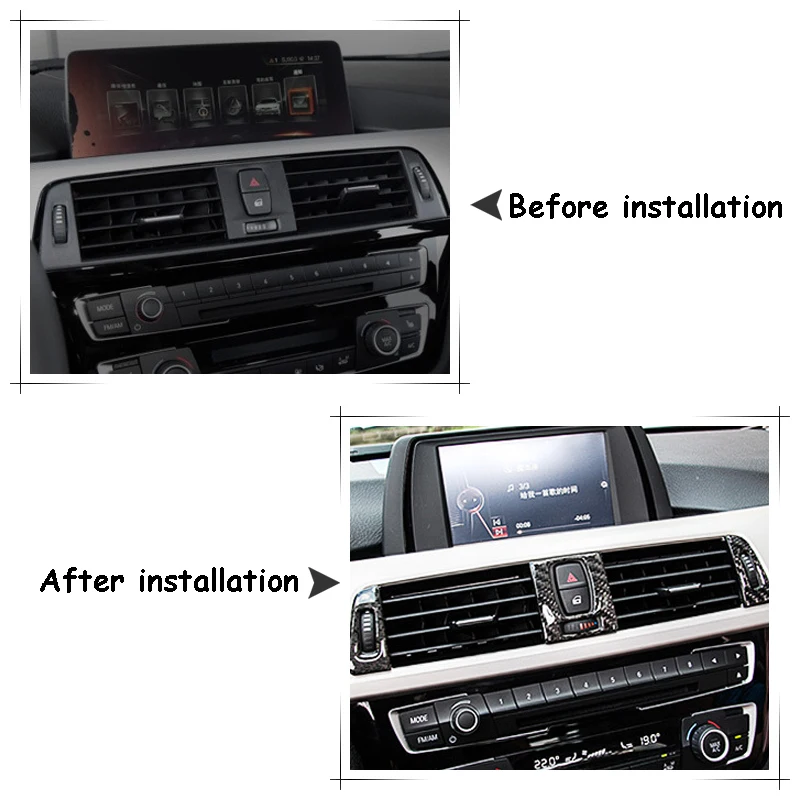 

1set Carbon Fiber Stickers for BMW F30 F34 3 Series GT Console Button Frame Interior Decorative Trim Car Styling Accessories
