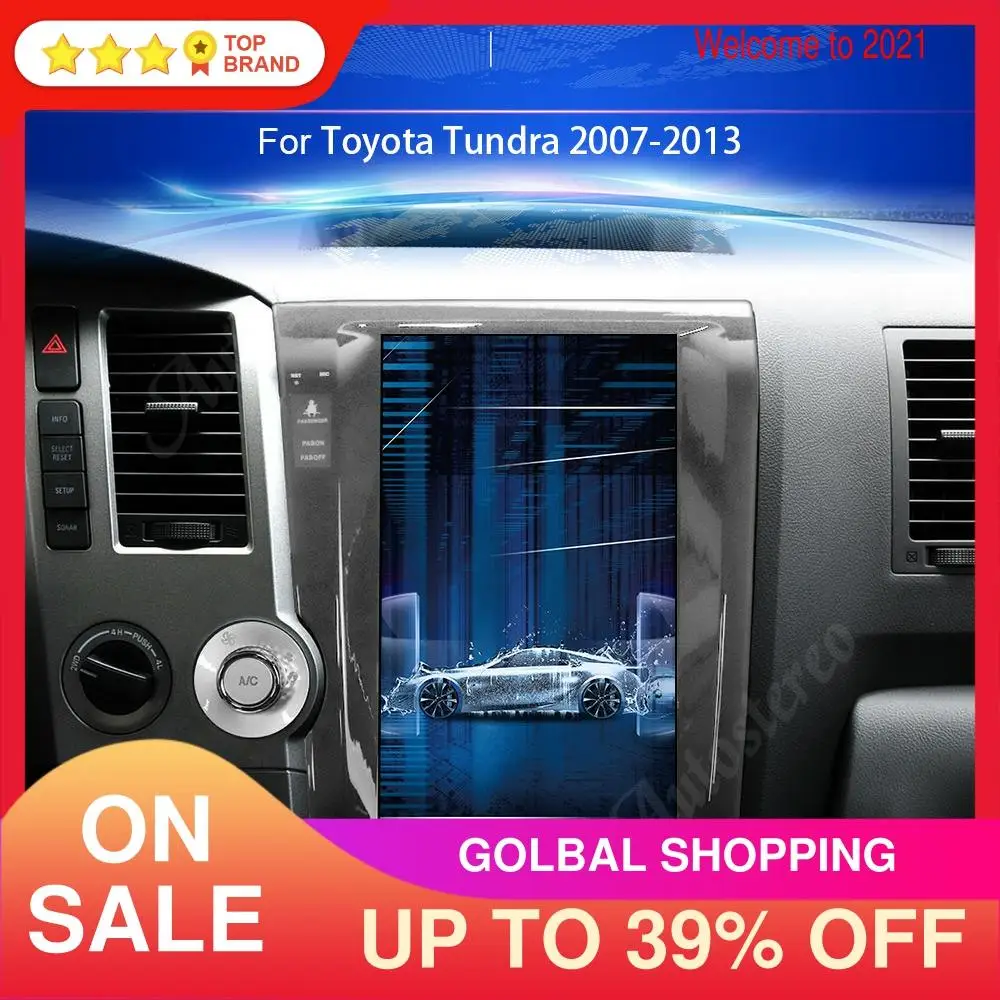 

For Toyota Sequoia Android 9.0 64+4G 2K Tesla style Car Headunit Stereo Multimedia Player Radio Tape Recorder Car GPS Navigation
