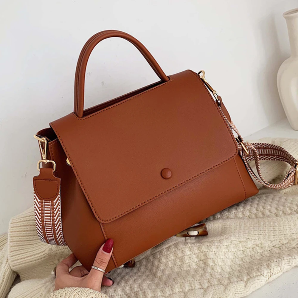 Модные сумки через плечо из искусственной кожи для женщин 2020 однотонная