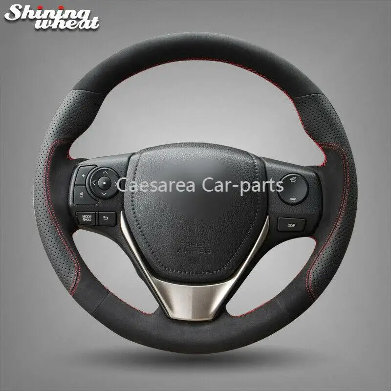 

Black Leather Suede Steering Wheel Cover for Toyota RAV4 2013-2017 Corolla 2014-