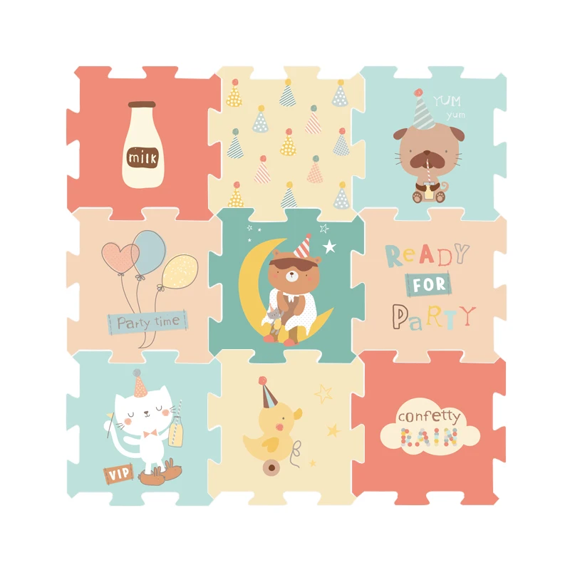 BabyGo 9 шт. детские головоломки игровой коврик XPE пены водонепроницаемый 82*82*2 см утолщенный детский ползающий коврик для гостиной активности напольный коврик - Цвет: G