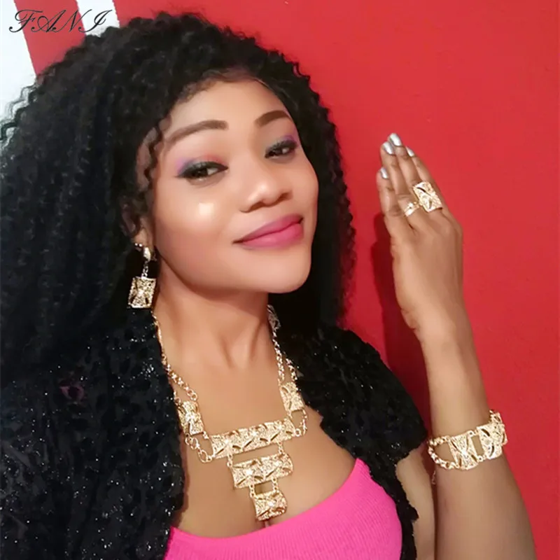 Комплект женских ювелирных украшений Fani Dubai набор золотистых ярких для