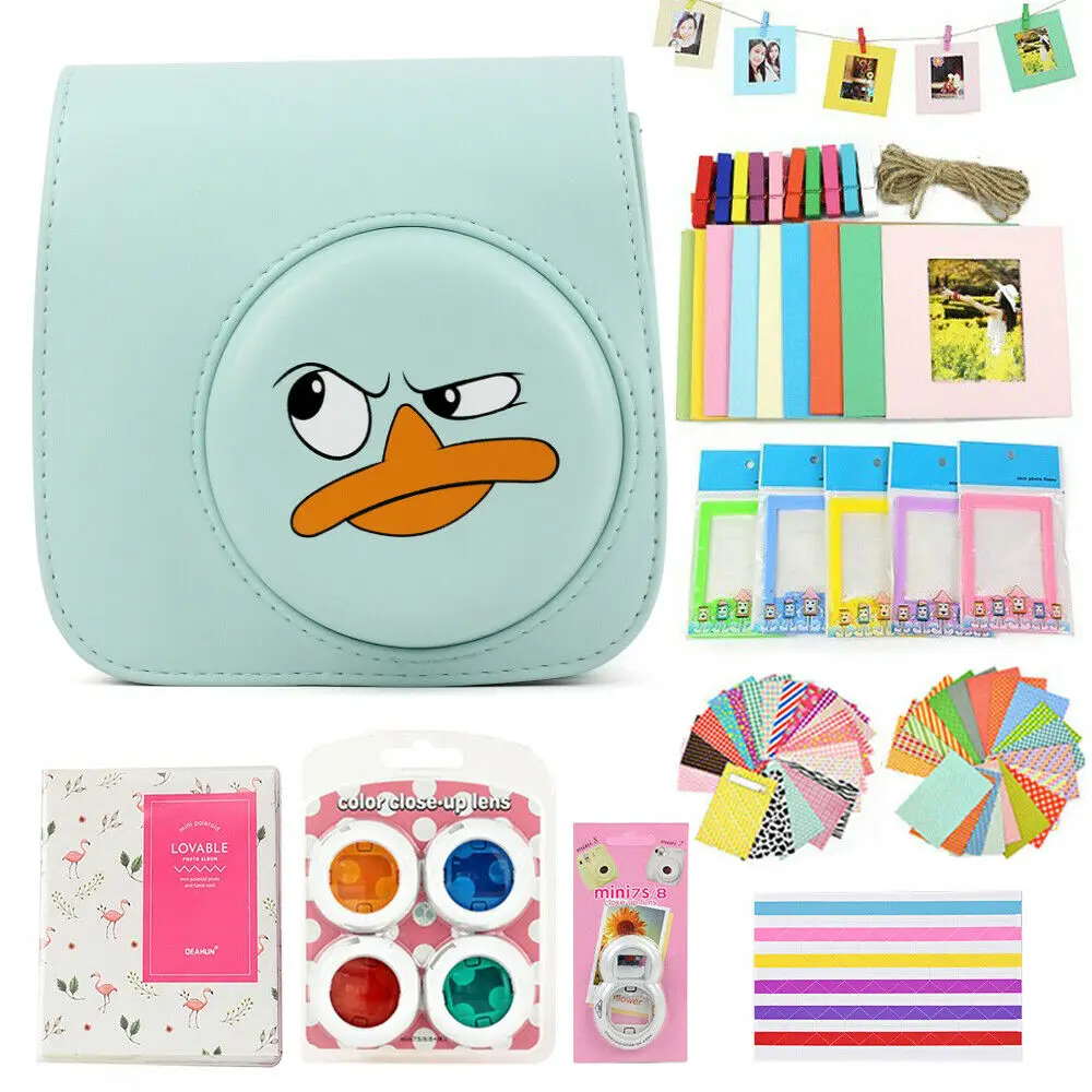 Angry Duck Чехол Fujifilm Instax Mini сумка Аксессуары для камеры комплект фотоальбом фильтры для объектива наклейки для Instax Mini 8 Mini 9 мгновенная камера - Цвет: Angry Duck