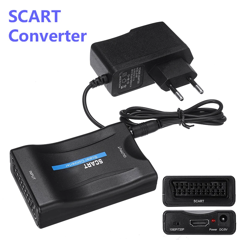 

MAYITR Black 1080P Converter EU Plug Audio Upscale Video Adapter For HDTV Sky Box STB For Smartphone HD TV DVD