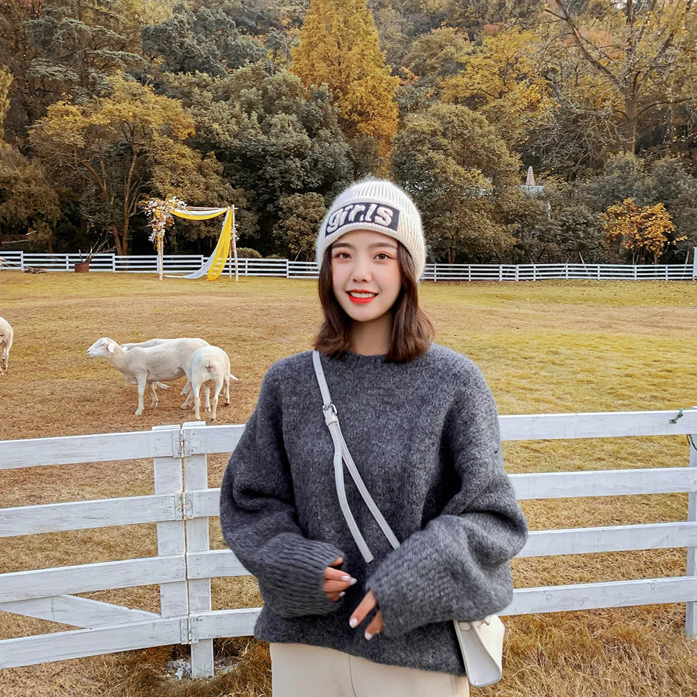 

Men Women Outdoor Knitted Hats Korean Version of The Tide Warm Ear Protection Cap Student Couple Autumn Season Woolen Hat