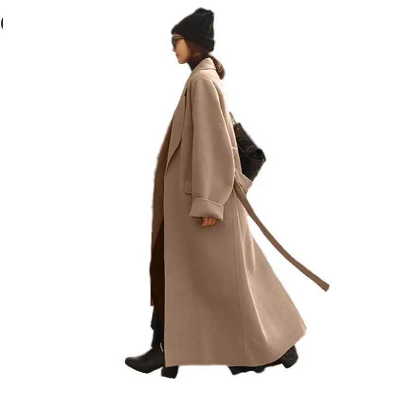 Женские пальто GETSPRING из шерсти женские зимние женское экстрадлинное в стиле