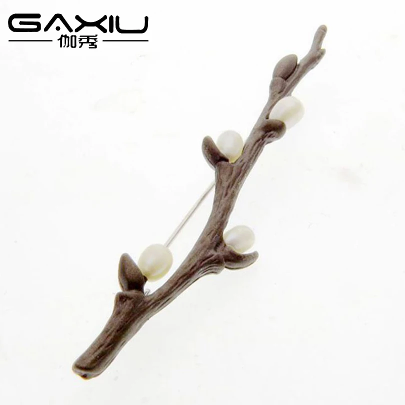 Имитация жемчуга цветок сливы броши для женщин серебряный цвет сплав женская