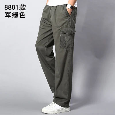 picture color Мужские брюки карго большого размера большие 5XL 7XL 8XL 9XL 10XL стрейч брюки Осень Военный стиль сафари прямые брюки карман Хаки 50 - Цвет: picture color