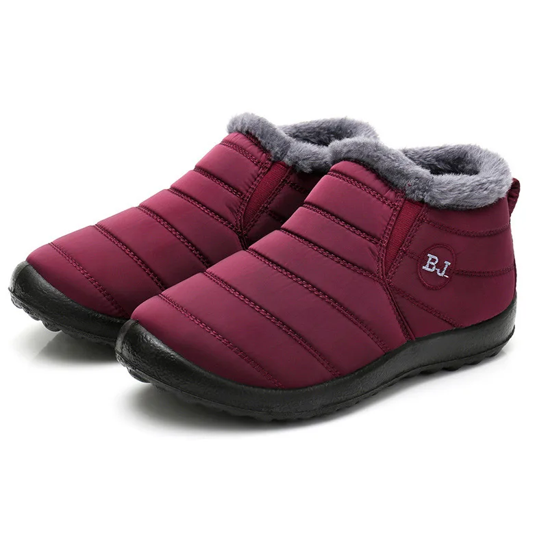 Женские зимние ботинки модные теплые плюшевые Водонепроницаемые женская обувь