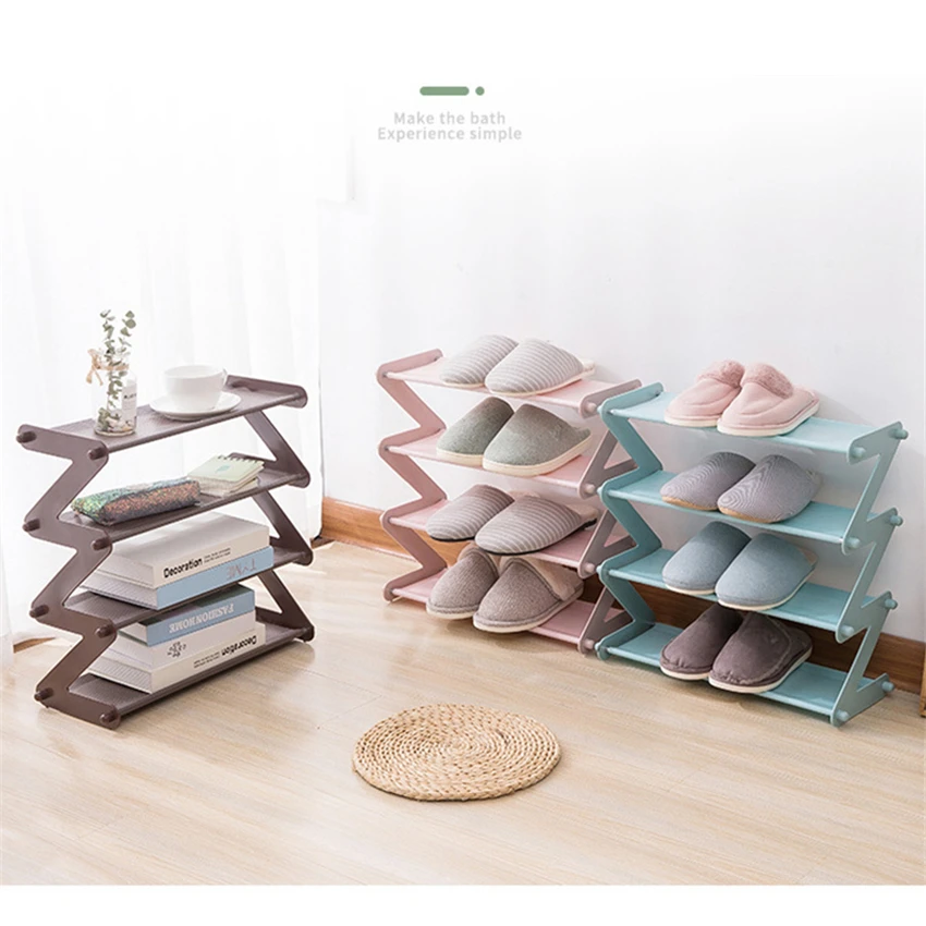 Многоуровневая стойка органайзер для обуви однотонные полки современный