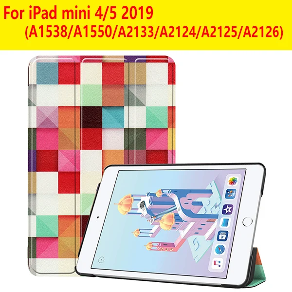 IPADMINI45 SY HLF Чехол для iPad Mini 1 2 3 из искусственной кожи силиконовый чехол для планшета для iPad Mini 4 5 трехслойный чехол-подставка для сна - Цвет: IPADMINI45 SY HLF