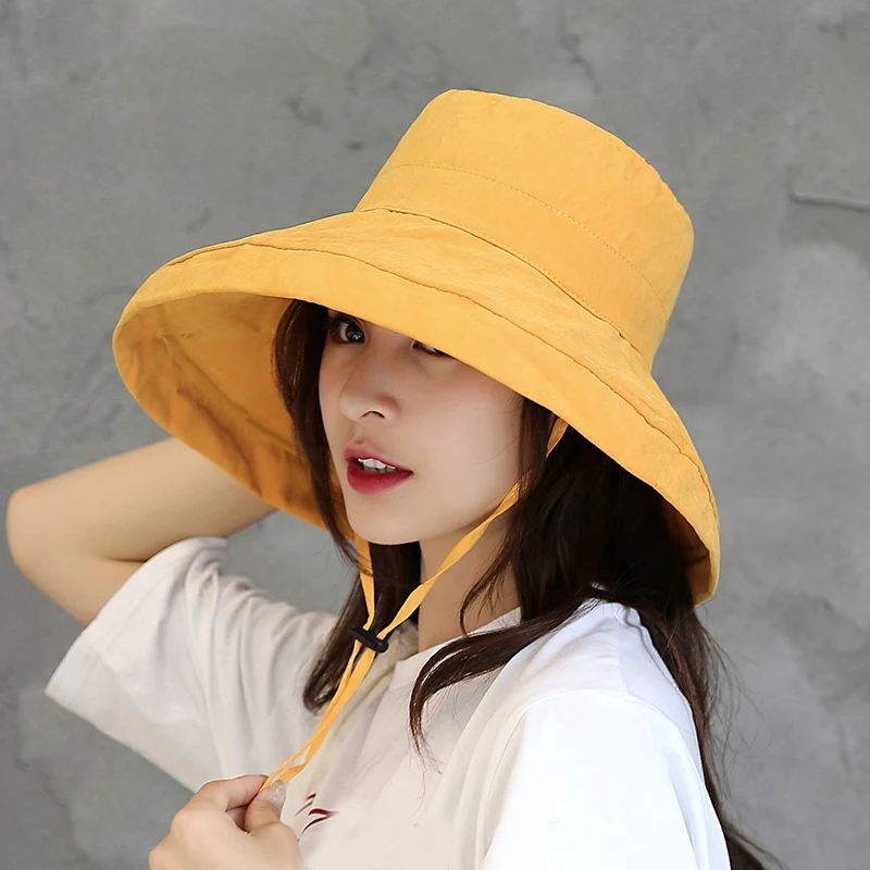 

Large Brim Fisherman's Hats Women Face Covering Hat Solid Casual Sunshade Hats