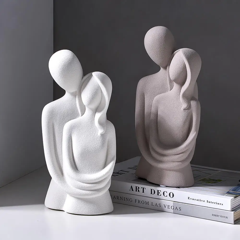 

Абстрактная статуя пары из смолы, нордическое украшение для дома, скульптура для обнимающей пары, персонажи для влюбленных, бюст, матовая ке...