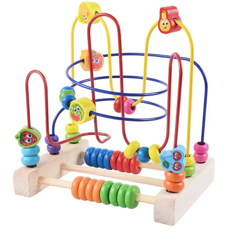 

Деревянные детские игрушки для малышей, Круглый лабиринт с первыми бусинами для мальчиков и девочек
