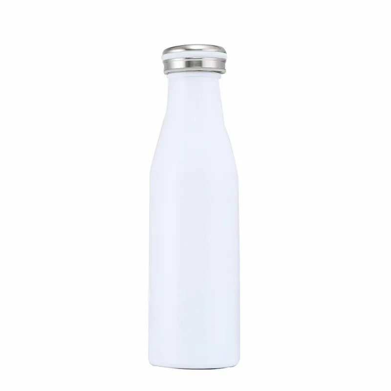 Bpa-free изолированные 500 мл молочные вакуумные фляги 304 нержавеющая сталь термос чашка термосы бутылка для воды спортивные путешествия кофейные кружки - Цвет: Белый