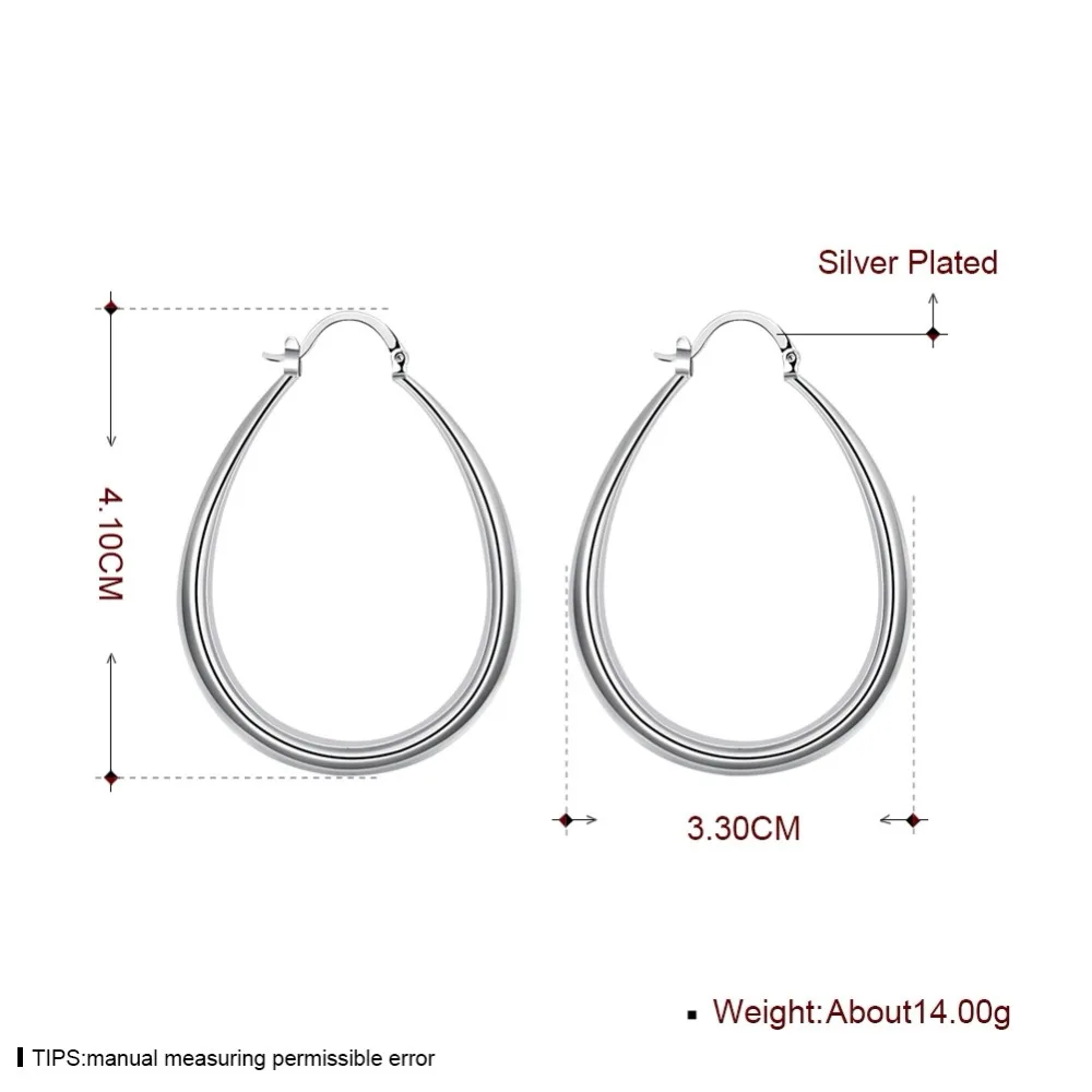 

High Quality Fashion Hoop Earrings 925 Silver Simple Round U Shape Earrings for Women Best Gifts