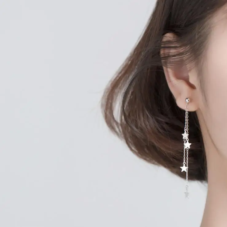 

Серьги звезда серебро 100% 925 Висячие серьги из серебра 925 пробы