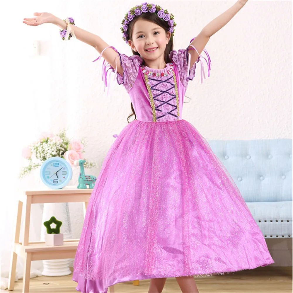Halloween Party Girls Rapunzel Dress Children's Christmas Child The Tangled costume Cosplay Costumes | Тематическая одежда и
