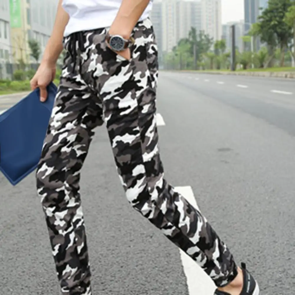 

Для мужчин Штаны спортивные камуфляжные Цвет обтягивающие штаны Штаны карманы с завязкой на талии, длинные карго штаны Штаны Для мужчин брю...