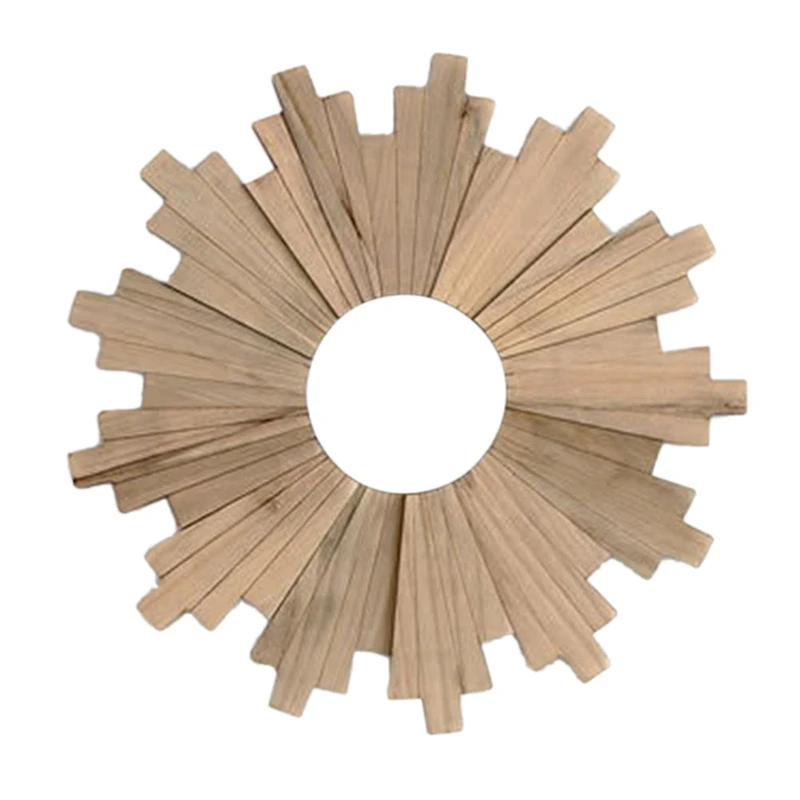 Sun Ring Wall Hanging Round Mirror Frame Decoration Wooden Pendant Background Corridor Porch Ornament | Дом и сад