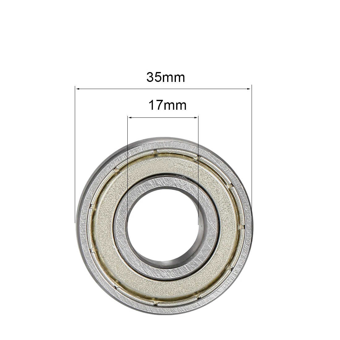 

uxcell Deep Groove Ball Bearing 6003ZZ Double Shield, 17mm x 35mm x 10mm Chrome Steel Bearings, 5pcs