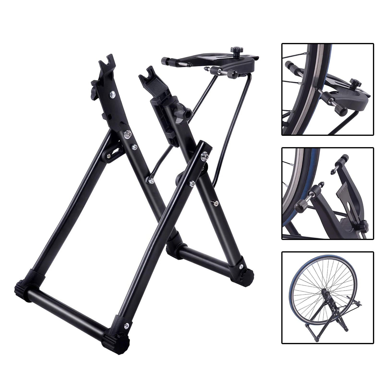 

Foldable Bike Wheel Truing Stand Home Mechanic Truing Stand Maintenance Truing Stand Holder Support Bike Repairing for 16" - 29"