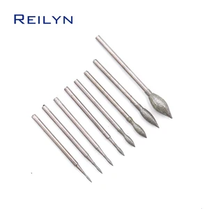 2,35 мм хвостовик тонкой класс Свеча светильник биты лампы алмазный абразивный биты зубов шлифовальные абразивы для нефрита полировки камня