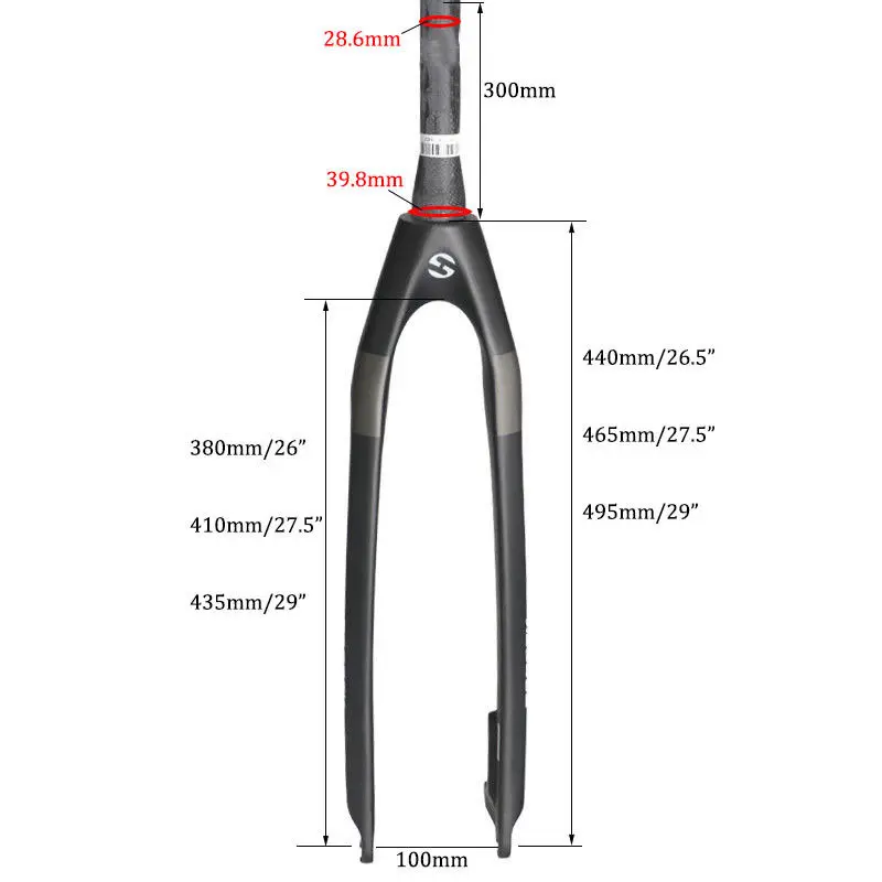TOSEEK углеродная вилка Suspenton 26er 27 5 er 29er MTB велосипед 1-1/8 горный жесткая коническая