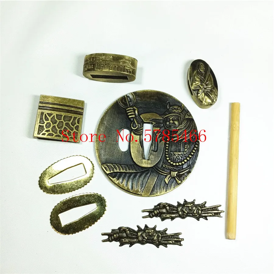 A Set Japanese Samurai Sword Hand Guard for Katana/Wakizashi/Tanto Accessory Tsuba+Menuki+Fuchi+Kashira+Handle+Habaki+Seppa | Дом и сад