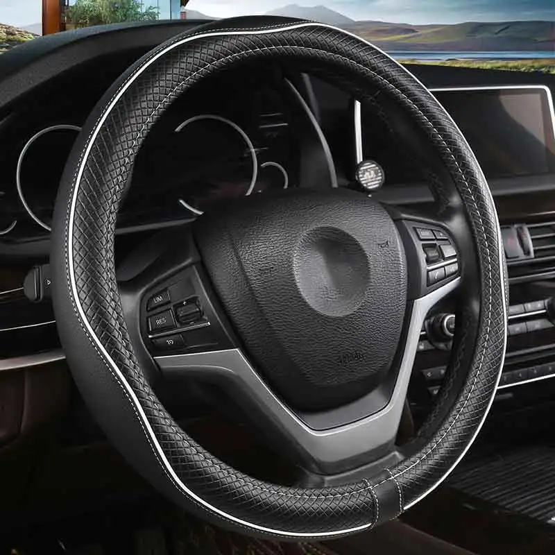Кожаный чехол на руль автомобильные аксессуары для салона geely ck emgrand ec7 x7 mk cross sc7