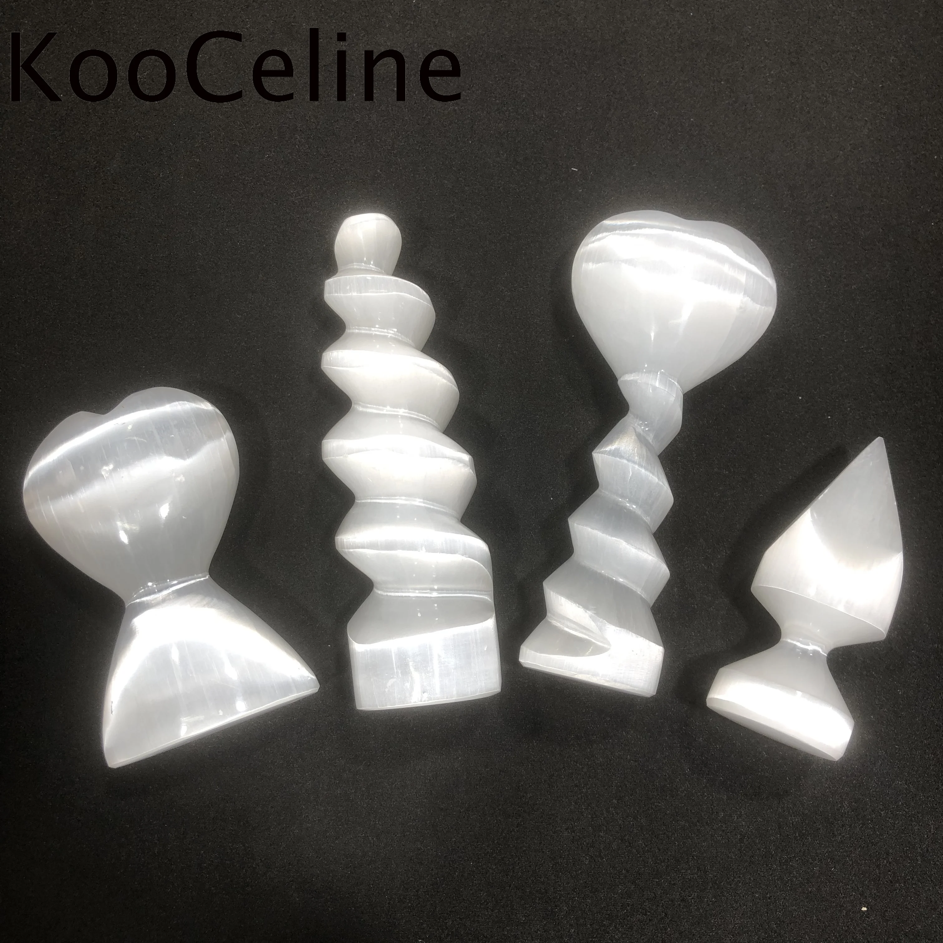 

Natural Crystals Quartz Selenite Heart Spiral Tower Energy Reiki Healing Stones Home Aquarium Decoration Accessories Gemstone