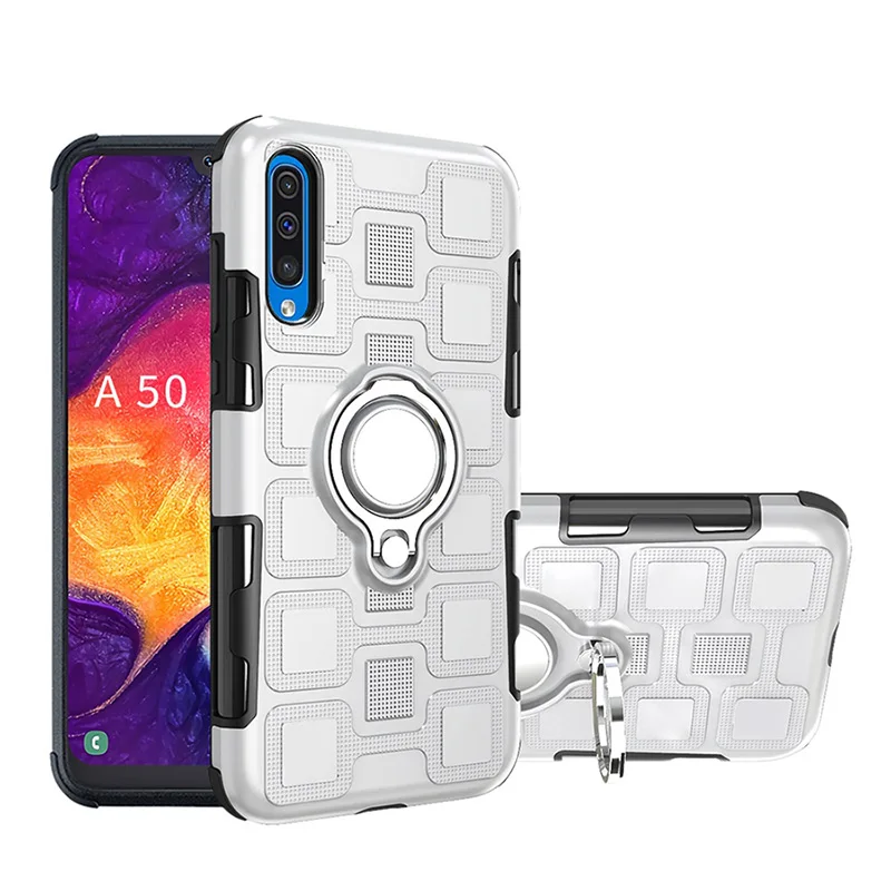 Противоударный держатель чехол с крышкой для samsung galaxy A10 20 30 40 50 60 70 M10 20 30 магнитное кольцо чехол для samsung A70 40 чехол - Цвет: Бежевый