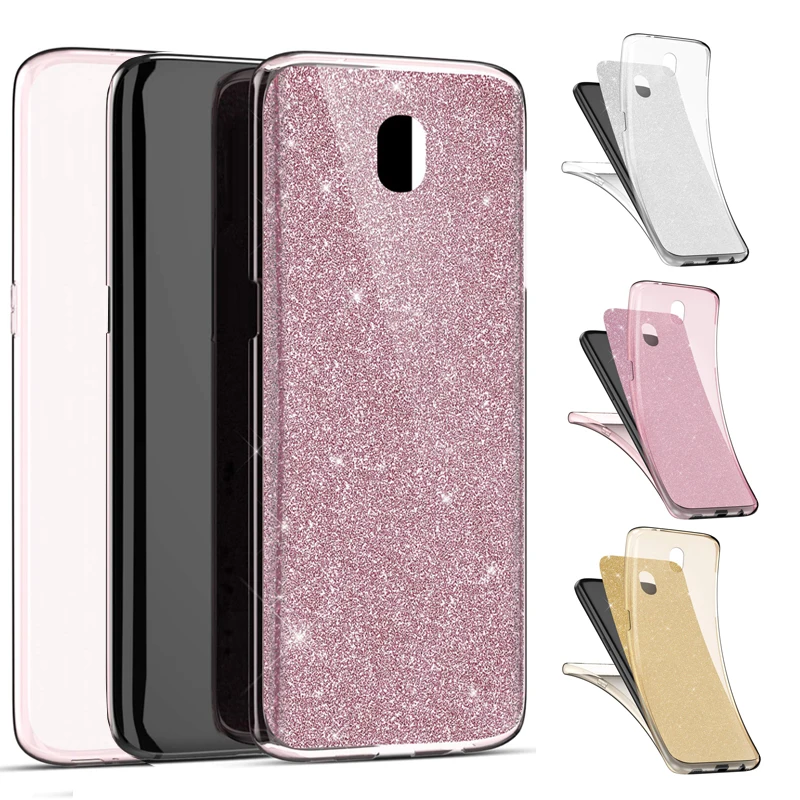 Блестящий силиконовый чехол для Samsung Galaxy J5 J7 A3 A5 A7 2017 J4 J6 2018 S7 S8 S9 S10 S11 Plus 360 полная