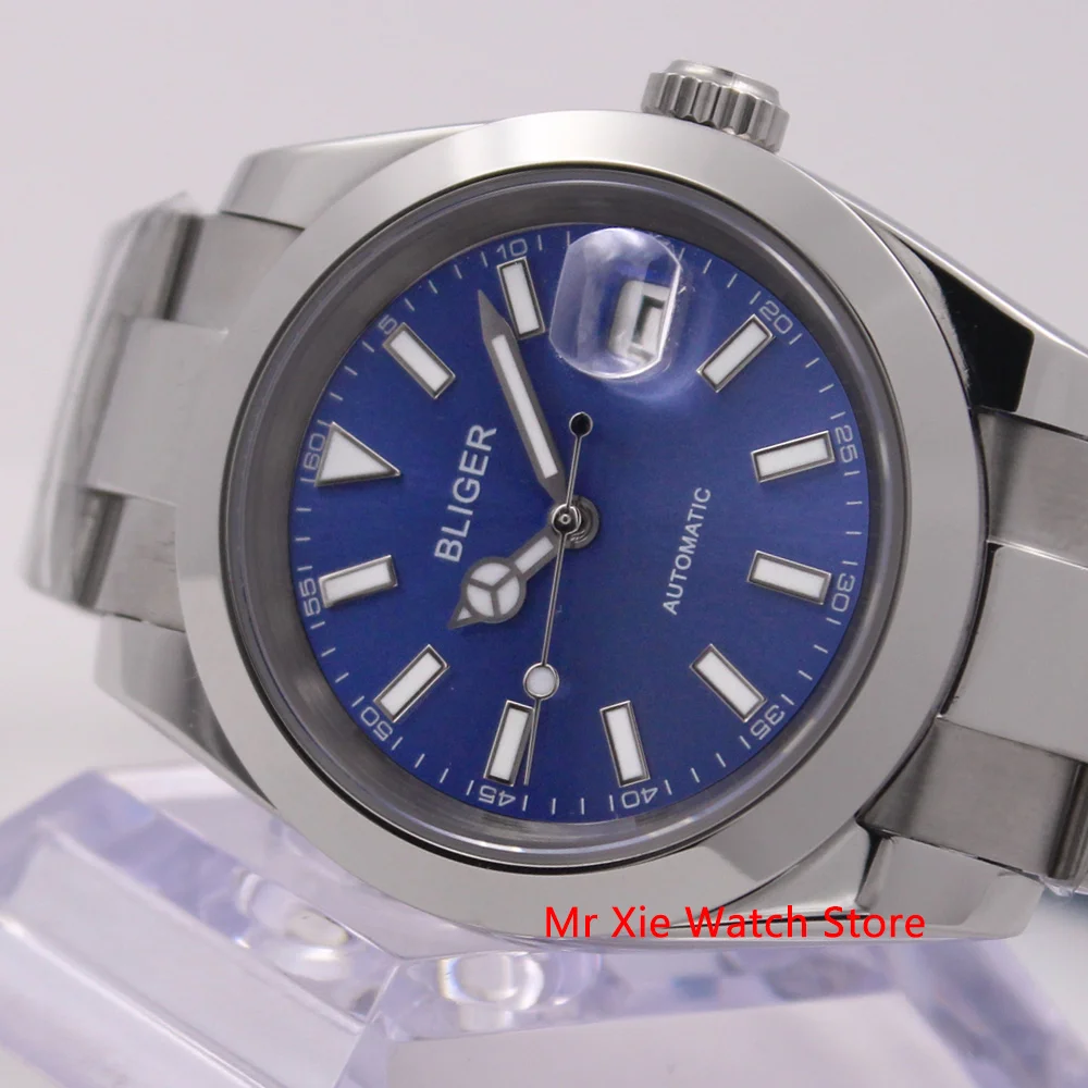 Мужские автоматические механические часы Bliger 40 мм роскошный календарь