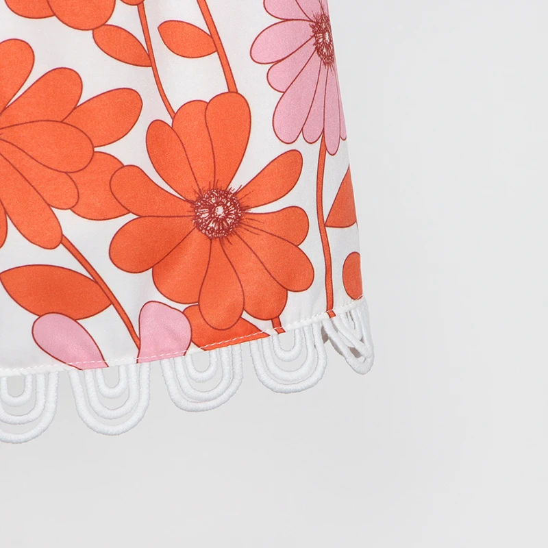 

VGH Bohemian Two Piece Set For Women Stand Collar Half Sleeve Short Top High Waist Bodycon Mini Skirt Print Sets Female 2021 New