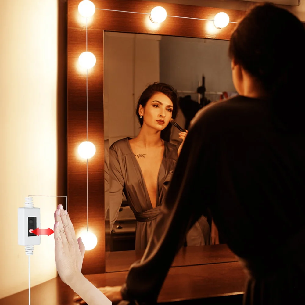 

LED Mirror Light Bulb 5V Makeup Vanity Mirror With Light LED Dressing Table Wall Light USB Dimming 3 Colors Mirror Lamp Bedroom