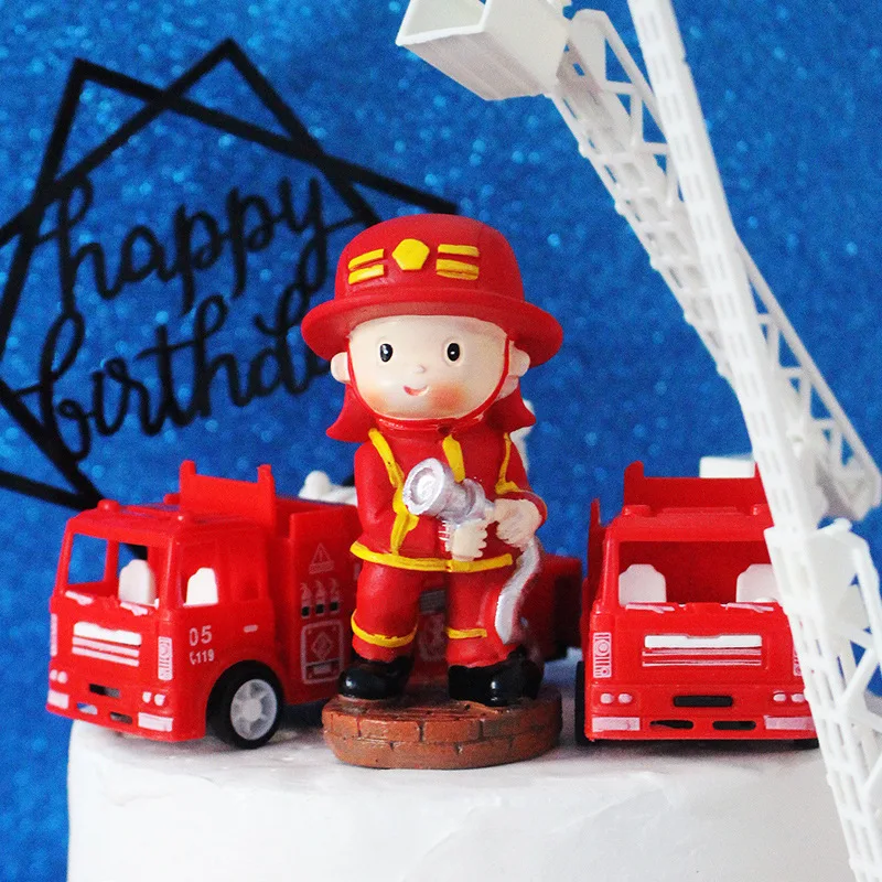 Украшение для торта на день рождения мальчиков Фигурки пожарного стоячий
