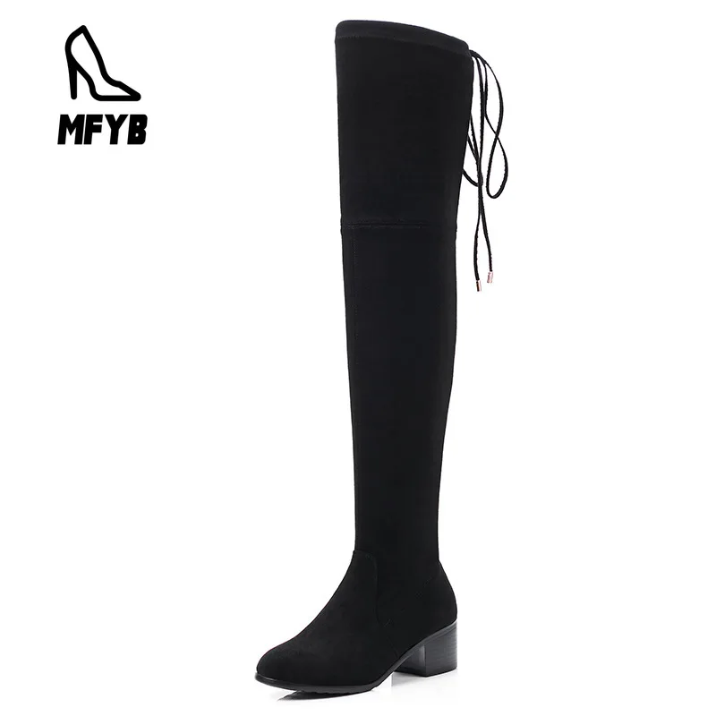 MFYB/женские ботинки Новинка 2019 года Сезон Зима удобная женская обувь Замшевые