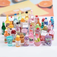 wholesale miniature resin bottles simulation wine bottle beer drinks coffee cup toys dollhouse kitchen accessories
