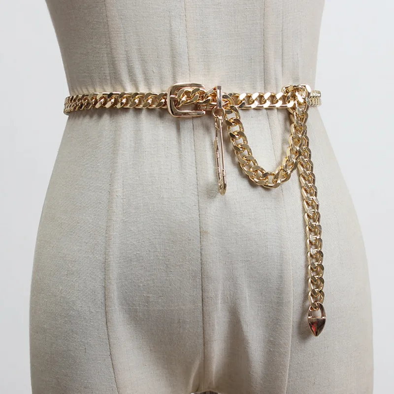 

[EWQ] 2020 New Metal Pendant Waist Chain Women Casual Elegant Pin Buckle Chain Female Corset Belt Tide PF581