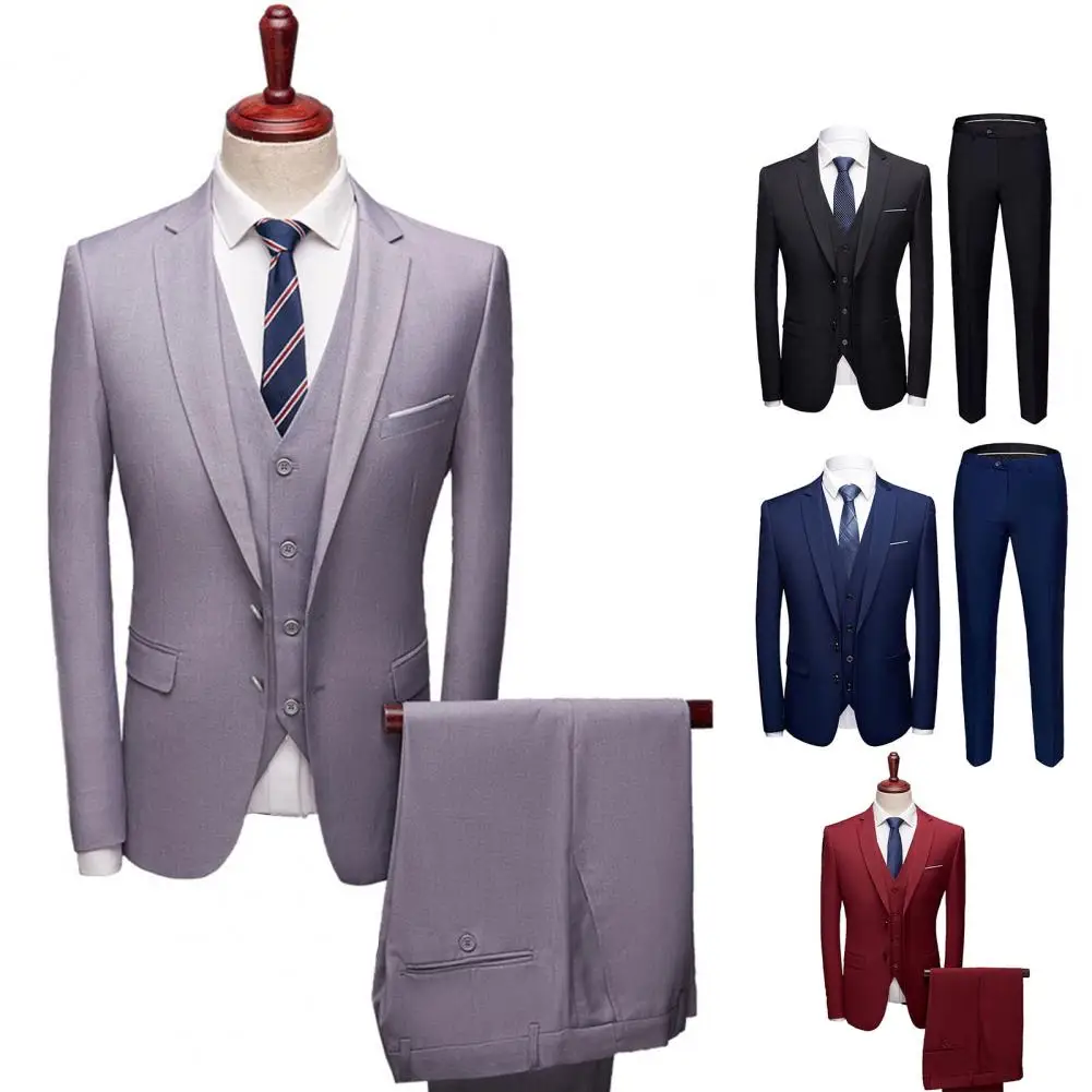 Men Suit Great Plus Size Straight Pants Solid Color Straight Pants Suit Separates for Groom  Suit Separates  Business Suit