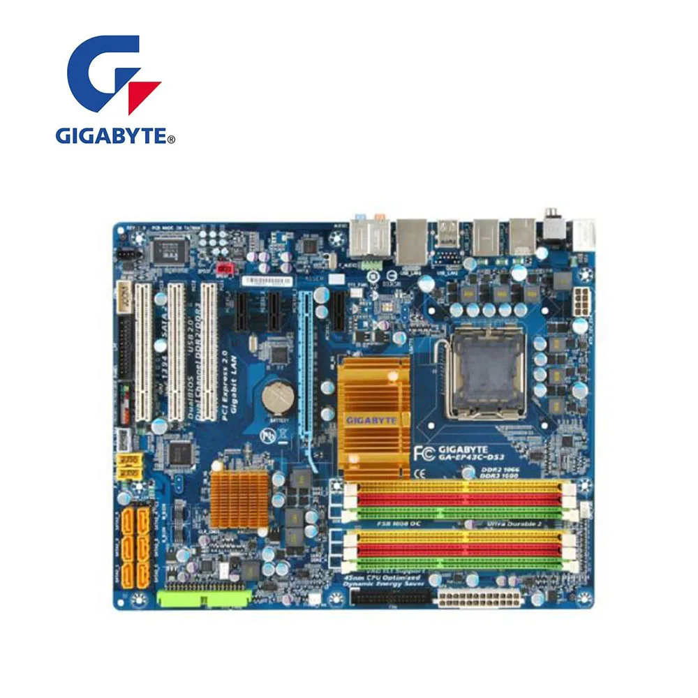 Для Gigabyte GA EP43C DS3 материнская плата LGA 775 для Intel P43 б/у рабочего стола материнской