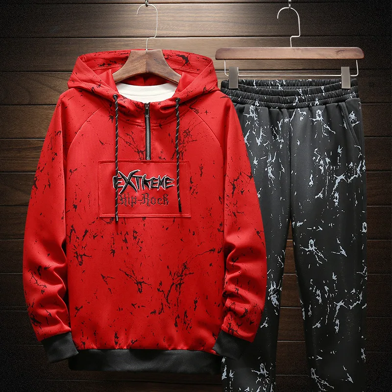 

Новый мужской повседневный костюм свитер Мужская весенне-осенняя одежда с капюшоном брюки мужская одежда