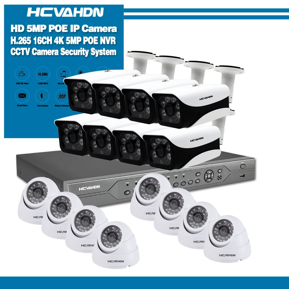 4K 16CH сетевой видеорегистратор c выходом HDMI POE NVR комплект CCTV система безопасности Аудио запись NVR 16 шт. POE IP камера P2P видеокамера охранной системы комплект 4 ТБ HDD