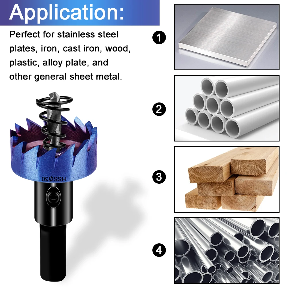 Набор корончатых пил для металла набор из 5 нано синих насадок быстрорежущей
