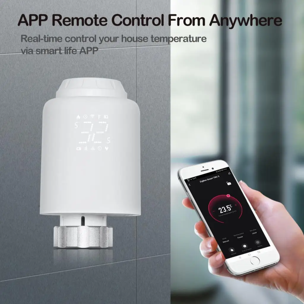 Термостатический клапан радиатора Tuya Smart ZigBee программируемый привод с