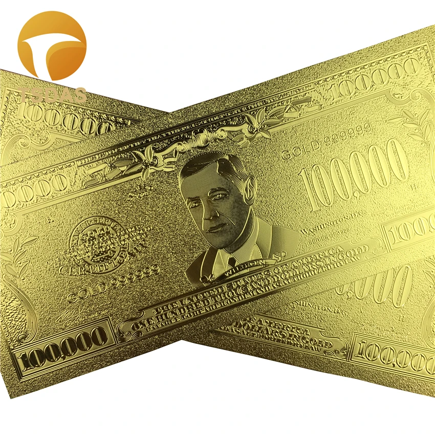 Золотые украшения американские банкноты качественные 100 000 долларовые из золотой