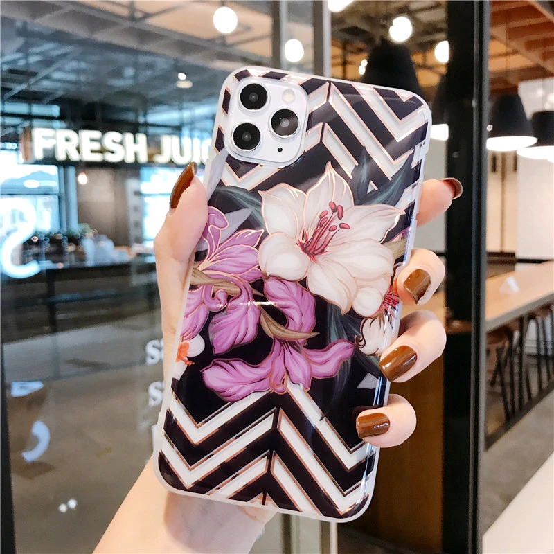 Oil painting art Colorful Flowers Retro Soft Back Cover For iPhone 11 Pro Max XS XR X 7 8 Plus SE 2020 Mobile phone Case | Мобильные