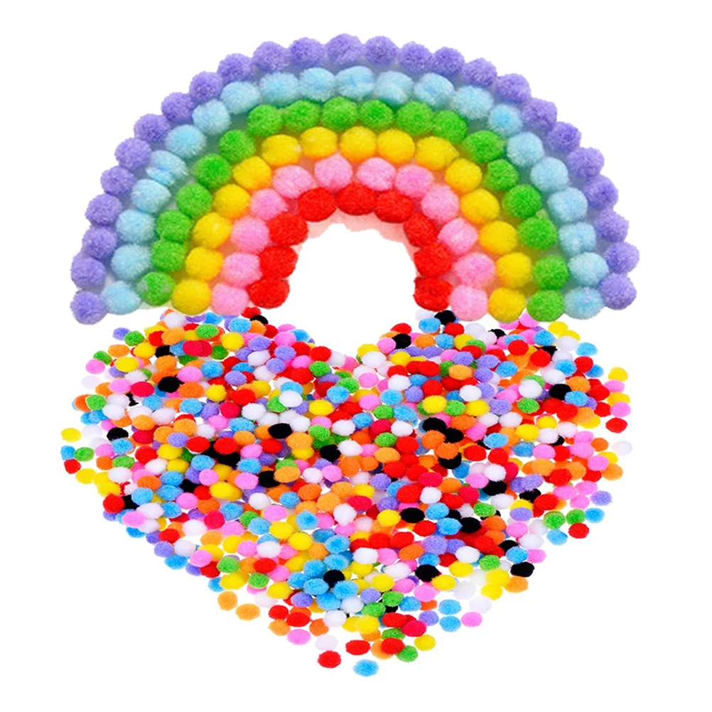 2000 шт. 10 мм Плюшевые красочные шарики с помпоном Пришивные сумки для одежды и