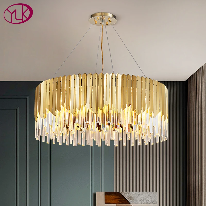 Современный дом декоративная люстра роскошные золотые нержавеющая сталь